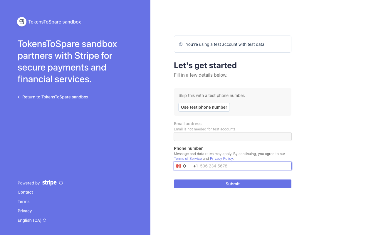 Stripe Connect Express onboarding form hosted by Stripe